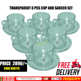 Transparent 6 pcs cup and saucer set