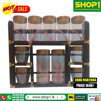wooden bottle rack with 11 bottles